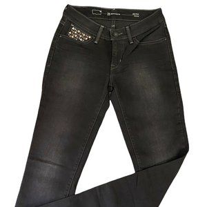Levi’s Womens Demi Curve Skinny Leg Jeans with Riveted Pockets, Black Size 25